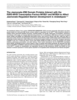 The Jasmonate-ZIM Domain Proteins Interact with