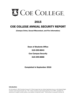 Coe College Annual Safety and Security Report