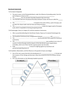 Benchmark Study Guide 7.32 European Geography 1. The warm