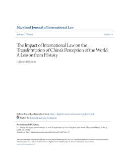 The Impact of International Law on the Transformation of China`s