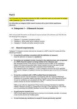 Part A 4. Categories 1 – 3 Research Income