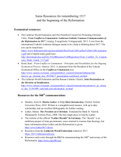 Some Resources for remembering 1517 and the beginning of the