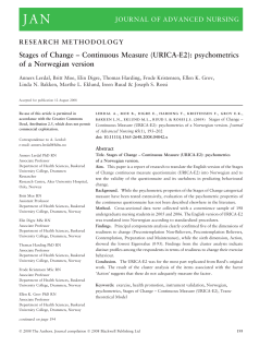 Stages of Change – Continuous Measure (URICA
