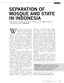 separation of mosque and state in indonesia