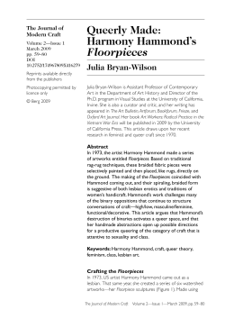 Queerly Made: Harmony Hammond`s Floorpieces