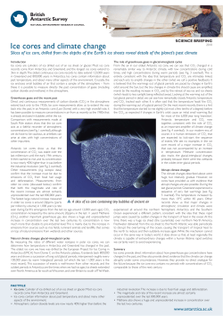 Ice cores and climate change, British Antarctic Survey, Sept 2010
