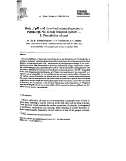 Role of pH and dissolved mineral species in Pittsburgh No.8 coal