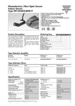 Photoelectrics, Fibre Optic Sensor Colour Sensor Type PD12CNC0