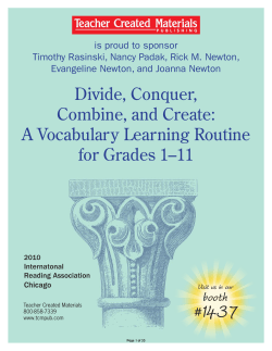 Divide, Conquer, Combine, and Create