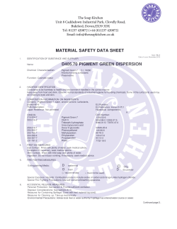 MATERIAL SAFETY DATA SHEET D405.70 PIGMENT GREEN