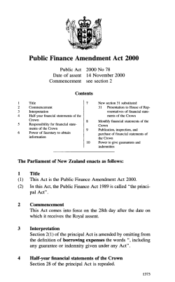2000 No 78 Public Finance Amendment Act 2000