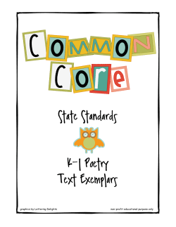 K-1 Poetry Text Exemplars - Middle Creek IRT website