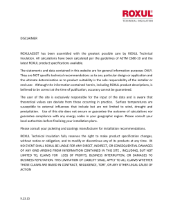 DISCLAIMER ROXULASSIST has been assembled with the greatest