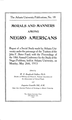 Morals and Manners among Negro Americans