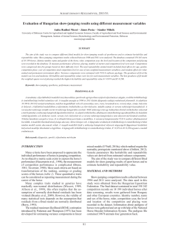 Evaluation of Hungarian show-jumping results using different