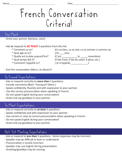French Conversation Criteria