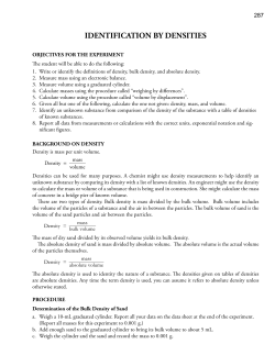 Identification by Densities