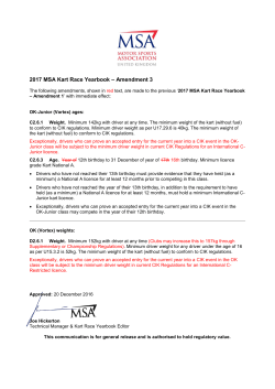 2017 MSA Kart Race Yearbook Amendment 3