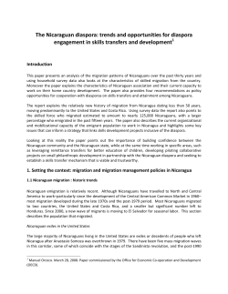 The Nicaraguan diaspora: trends and opportunities for diaspora