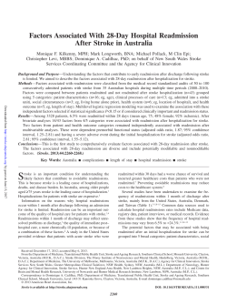 Factors Associated With 28-Day Hospital Readmission After Stroke