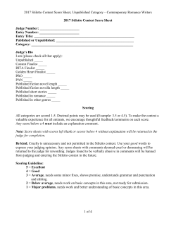 2017 Stiletto Contest Score Sheet, Unpublished Category