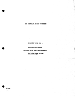 THE AMERICAN JEWISH COMMITTEE SPEAKERS` GRAB BAG