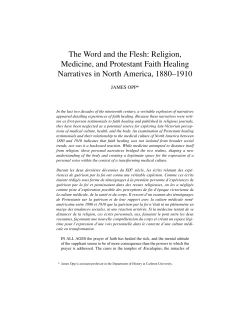 The Word and the Flesh: Religion, Medicine, and Protestant Faith
