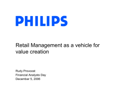 Retail Management as a vehicle for value creation