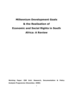 Millenium Development Goals and the Realisation of Economic and