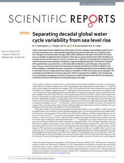 Separating decadal global water cycle variability from sea