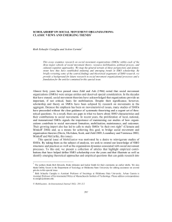 Scholarship on Social Movement Organizations