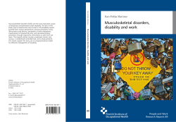 Musculoskeletal disorders, disability and work