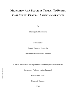 migration as a security threat to russia case study: central asian
