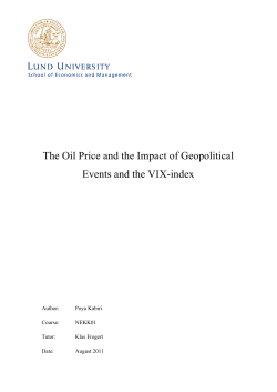 The Oil Price and the Impact of Geopolitical Events and the VIX