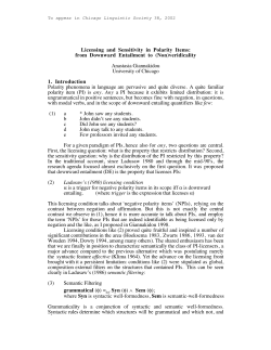 Licensing and Sensitivity in Polarity Items