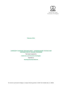 community cohesion and resilience