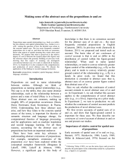 Making sense of the abstract uses of the prepositions in and on