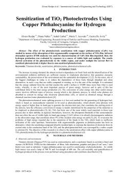 Sensitization of TiO2 Photoelectrodes Using Copper Phthalocyanine