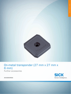Further accessories On-metal transponder (27 mm x