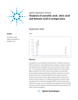 Analysis of ascorbic acid, citric acid and benzoic acid in orange juice