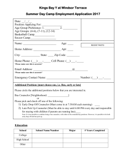 Kings Bay Y at Windsor Terrace Summer Day Camp Employment