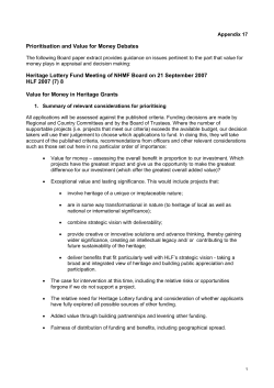 Appendix 17 Prioritisation and Value for Money
