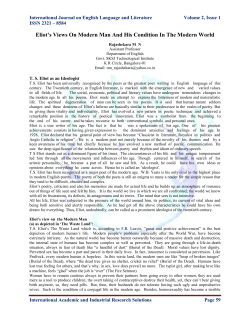 Eliot`s Views On Modern Man And His Condition In The