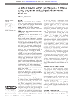 Do patient surveys work? The influence of a national survey