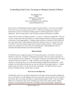 Controlling Feed Costs: Focusing on Margins Instead of Ratios
