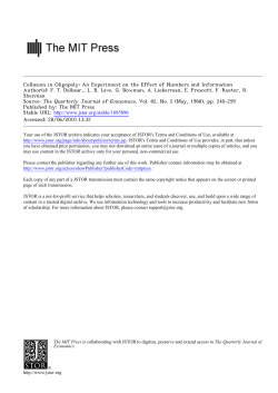 Collusion in Oligopoly: An Experiment on the Effect of Numbers and