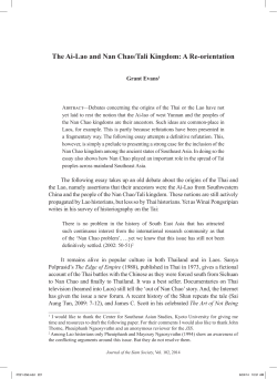 The Ai-Lao and Nan Chao/Tali Kingdom