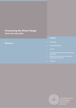 Prosecuting the Khmer Rouge - International Nuremberg Principles