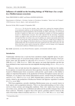 Influence of rainfall on the breeding biology of Wild boar (Sus scrofa