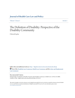 The Definition of Disability - DigitalCommons@UM Carey Law